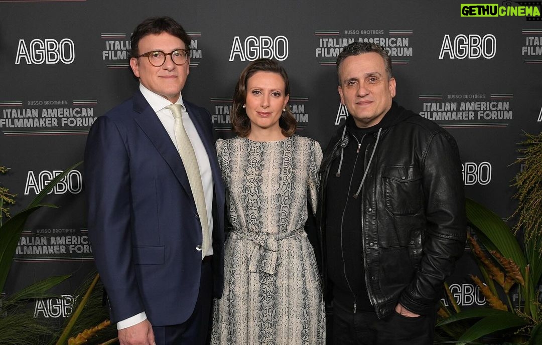 Joe Russo Instagram - Such a wonderful evening honoring Louis D’Esposito with the inaugural Renaissance Award. Had a mini Marvel reunion celebrating one of our favorite Italians. Saluti! #RussoBrothersItalianAmericanFilmmakerForum