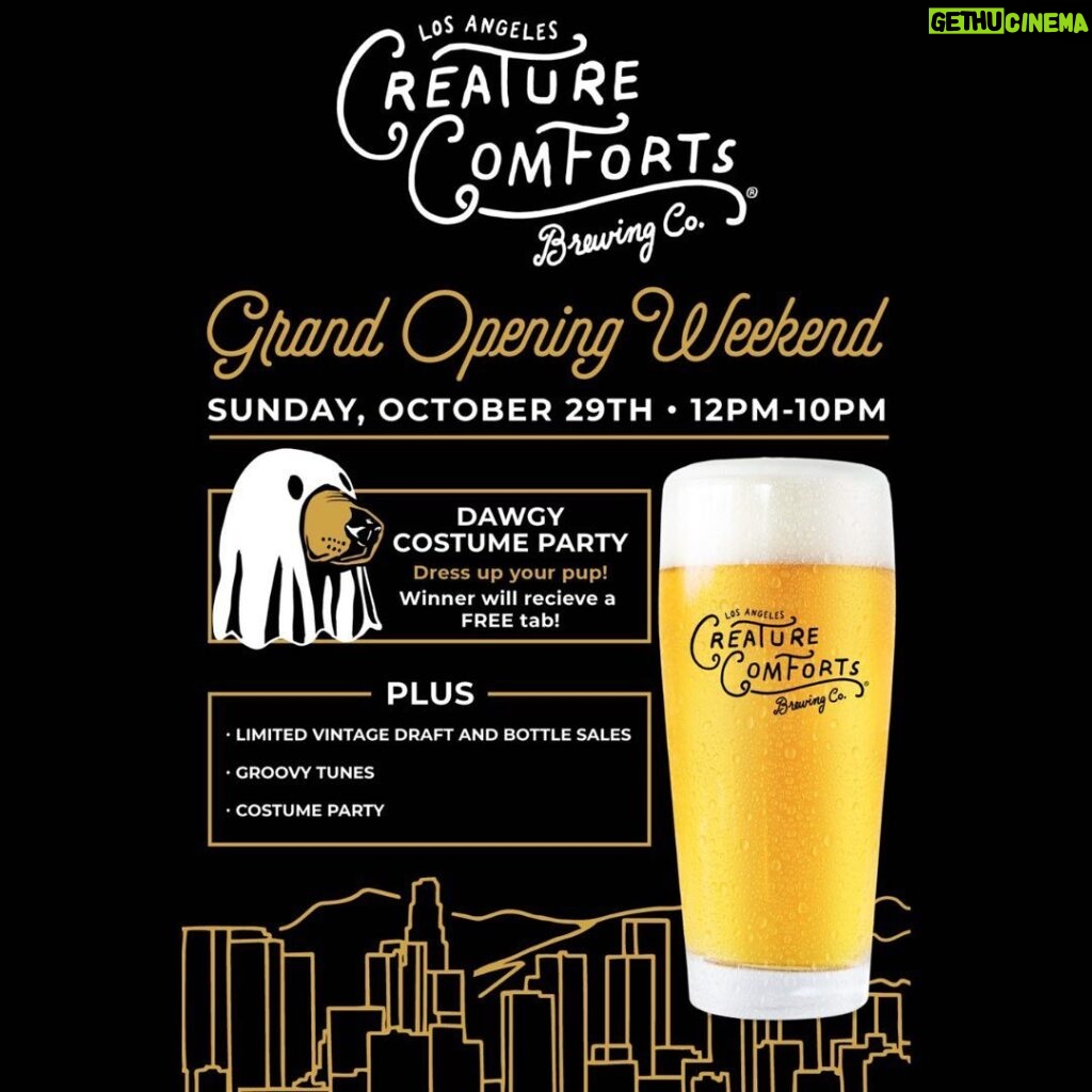 Joe Russo Instagram - Remember Thor’s favorite beer? Well, that’s our favorite beer too… Creature Comforts is officially on the west coast and if you want to drink like the God of Thunder, come check out the Grand Opening of @creaturecomfortsdtla this weekend, October 28th and 29th.