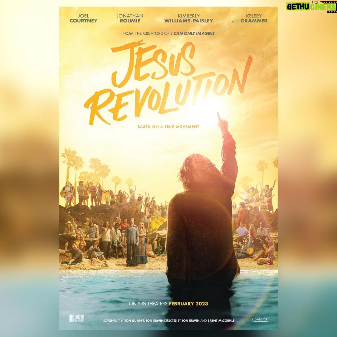 Joel Courtney Instagram - So excited to share the poster from my latest film @jesusrevolutionmovie. From the creators of I CAN ONLY IMAGINE. This is a powerful true story of revival, faith, and newfound love: JESUS REVOLUTION!!! February 24. Only in theaters nationwide. #jesusrevolutionmovie