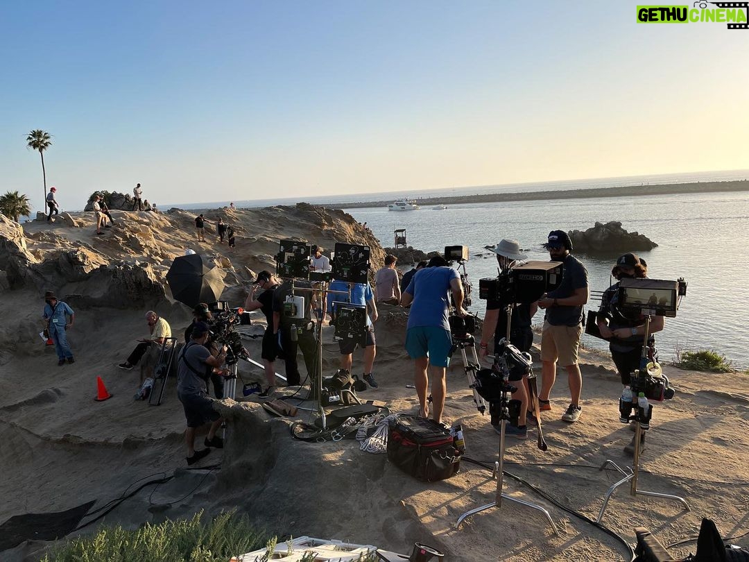 Joel Courtney Instagram - #bts on #jesusrevolutionmovie I miss staring into the sun with Kelsey Grammer. Those were the days. 😂🥹😎 Pirates Cove