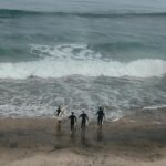 Joel Courtney Instagram - Gone surfing, be back soon #surfing #california #summervibes Carlsbad, California