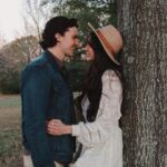 Joel Courtney Instagram - Thankful for you and all of the adventures we’ve had in just a single year. Around this time last year was when we moved to TN and it’s safe to say that sometimes the unknown + unexpected parts about life are the best ones. 🫶🏼🍁 #thankful #thanksgivingphotoshoot #happythanksgivng #fallphotography #fallphotoshoot #coupleshoot #couplesphotography #joelandmia #whitedress #thanksgivingoutfit