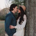 Joel Courtney Instagram - Thankful for you and all of the adventures we’ve had in just a single year. Around this time last year was when we moved to TN and it’s safe to say that sometimes the unknown + unexpected parts about life are the best ones. 🫶🏼🍁 #thankful #thanksgivingphotoshoot #happythanksgivng #fallphotography #fallphotoshoot #coupleshoot #couplesphotography #joelandmia #whitedress #thanksgivingoutfit