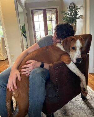 Joel Courtney Instagram - When you think you adopted a beagle but it turns out he’s probably a St. Bernard 😅🫢😲