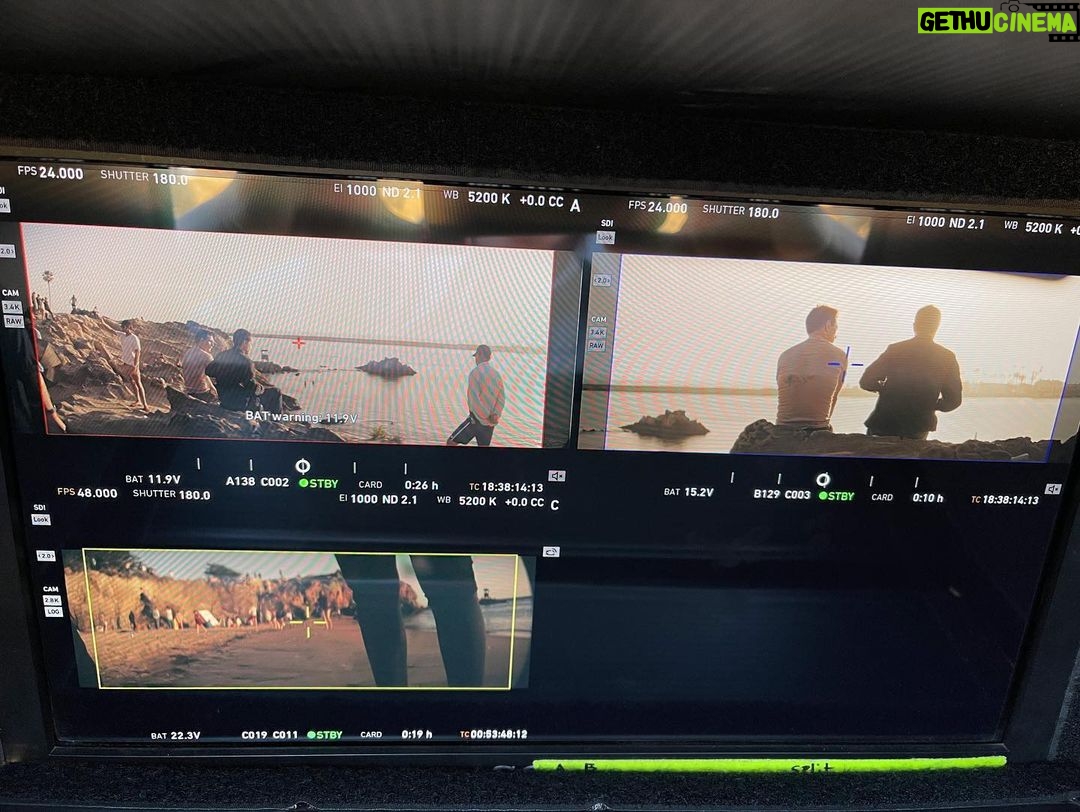 Joel Courtney Instagram - #bts on #jesusrevolutionmovie I miss staring into the sun with Kelsey Grammer. Those were the days. 😂🥹😎 Pirates Cove
