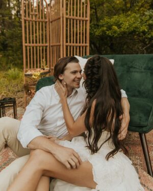 Joel Courtney Instagram - To think that it’s already been a year. I love you now more than I did 365 days ago ❤️
photography: @jsonivephotography
rentals + styling: @mobohoevents
hair: @braidsbyellie__
charcuterie: @eatneattreats
mua: @makeupby_velvet
dress: @grace_loves_lace
