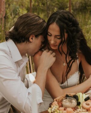 Joel Courtney Instagram - To think that it’s already been a year. I love you now more than I did 365 days ago ❤️
photography: @jsonivephotography
rentals + styling: @mobohoevents
hair: @braidsbyellie__
charcuterie: @eatneattreats
mua: @makeupby_velvet
dress: @grace_loves_lace
