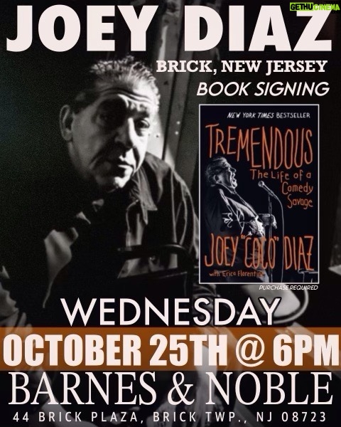 Joey Diaz Instagram - BRICK NJ…..We’re coming to Barnes & Noble October 25th at 6PM……Love ya!