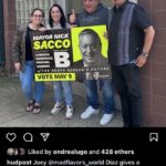 Joey Diaz Instagram - Stopped by North Bergen today to see my sister and Neice…..vote B!!!!!