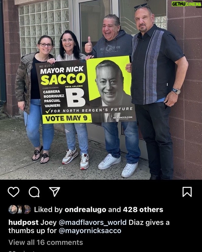 Joey Diaz Instagram - Stopped by North Bergen today to see my sister and Neice…..vote B!!!!!