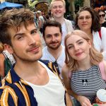 Joey Graceffa Instagram - somehow they are still my friends even if i make their lives hell in minecraft 😇 Disneyland