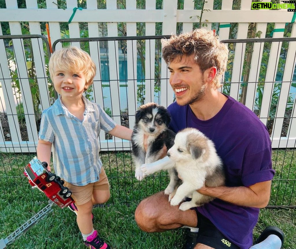 Joey Graceffa Instagram - Flynn out here making me wanna foster a human baby next 🥺💜