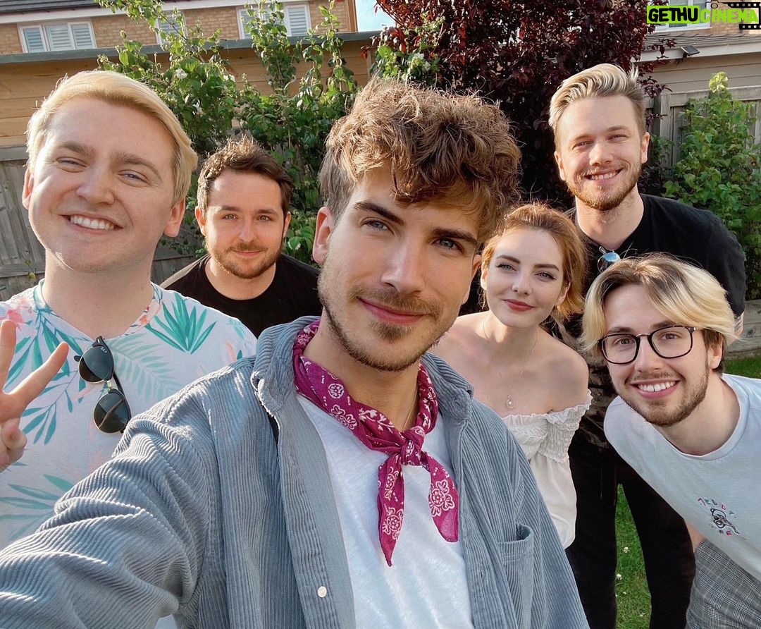 Joey Graceffa Instagram - moved to England just to fight these guys for all the times they killed me in Among Us 😤 England, UK