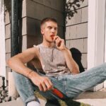 Joey Graceffa Instagram - have a mental breakdown but make it fashion 👁👄👁 guess the popsicle flavor 💦 Bald Spot