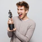 Joey Graceffa Instagram - WE WON A STREAMY! 🎉 Well, two..but who’s counting ..hehe. Thank you to everyone who has supported me, this show, the cast & our entire @escapethenight team, I love you and I’m so excited for what’s next 😈 And a massive thank you to @viktorluna for creating this beautiful custom lewk for me, go show him some love! 🖤 The Beverly Hilton