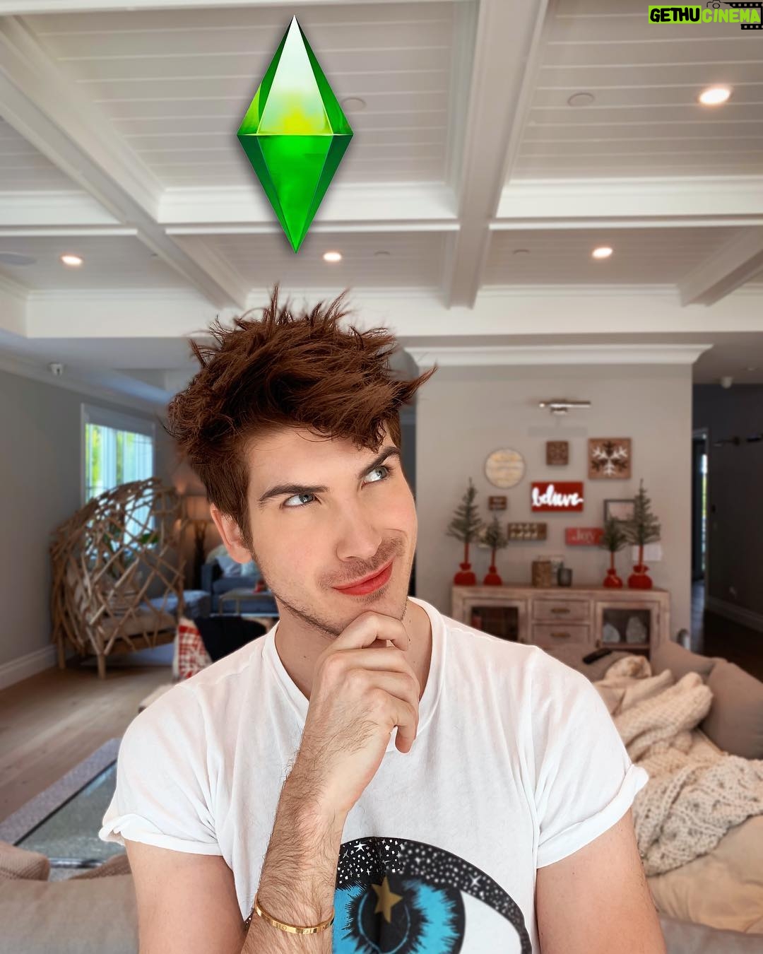 Joey Graceffa Instagram - GUYS! The new @thesims expansion “Get Famous” came out and it’s so much fun! Also… notice anyone familiar in the new Sims 4 Get Famous expansion trailer?! #ts4getfamous #ad