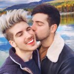 Joey Graceffa Instagram - kiss me always 👬 @misterpreda Glacier National Park