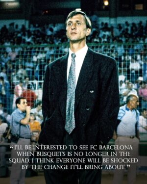 Johan Cruijff Instagram - On the 14th of each month we share one of Johan’s famously brilliant and simple quotes. 💬
 
Today's is: "’I'll be interested to see FC Barcelona when Busquets is no longer in the squad. I think everyone will be shocked by the change it’ll bring about." ⚽
 
#CruyffLegacy