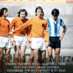 Johan Cruijff Instagram – On the 14th of each month we share one of Johan’s famously brilliant and simple quotes. 💬
 
Today’s is: “When you’re playing against a team that has two great central defenders, the best option is to play without a striker.” ⚽
 
#CruyffLegacy