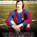 Johan Cruijff Instagram – On the 14th of each month we share one of Johan’s famously brilliant and simple quotes. 💬
 
Today’s is: “If you want to play quicker you can start running faster, but it’s the ball that decides the speed of the game.” ⚽
 
#CruyffLegacy