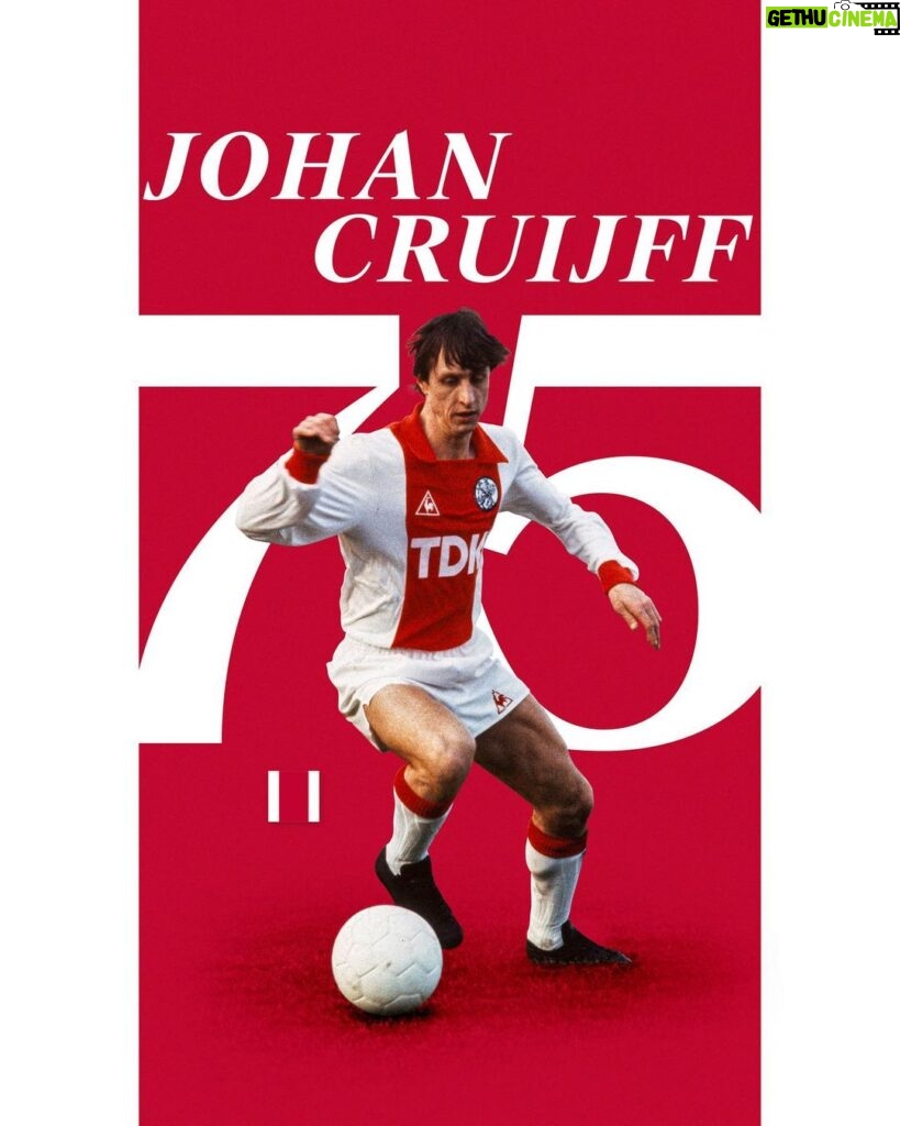 Johan Cruijff Instagram - 75 years of Johan Cruijff ♥️ Take your ball and go outside. That’s what Johan would’ve wanted.