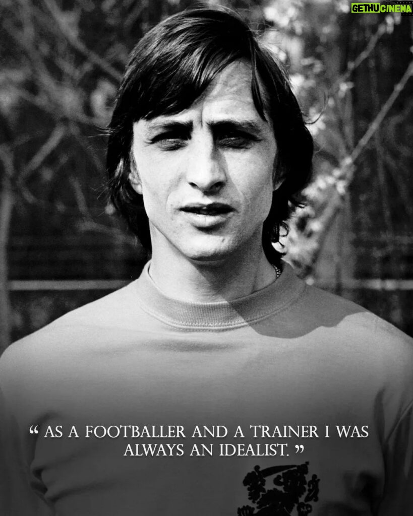 Johan Cruijff Instagram - On the 14th of each month we share one of Johan’s famously brilliant and simple quotes. 💬 ⠀ Today's is: "As a footballer and a trainer I was always an idealist." ⚽ ⠀ #CruyffLegacy