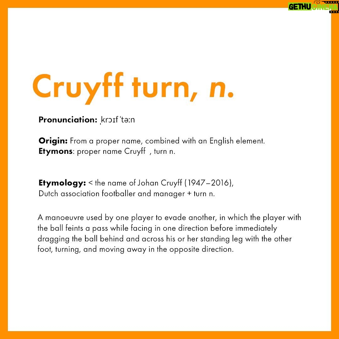 Johan Cruijff Instagram - 📖 A new turn has been added to the Oxford dictionary. #CruyffLegacy