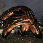 John Barrowman Instagram - "Out of the mountain of despair, a stone of hope." Martin Luther King JR Artist: Hank Willis Thomas "Let Love Quiet Fear" @hankwillisthomas #TheEmbraceBoston #HankWillisThomas #MartinLutherKingJr #CorettaScottKing #ForFreedoms Repost @withregram Photos of the sculpture credited to @hankwillisthomas Palm Springs, California