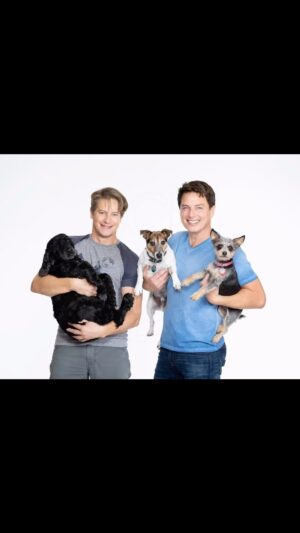 John Barrowman Instagram - A very sad day today as @scottmale and our other pups have to say goodbye to our lovely boy Harris. He has not been well for over a week and since I returned home on Monday he has declined further. Last night in a way only we understand, he told us he was ready. We have made arrangements for him to pass peacefully at home so he can be around his two Dada’s , Jack and Dixie. We can all cuddle him in his bed as he finally rests. 
Photo: Schwabelstudio.com
.
#mansbestfriend #love #lgbtq #palmsprings #uk #dogsofinstagram #wales #life #companion #family #doglover #dog