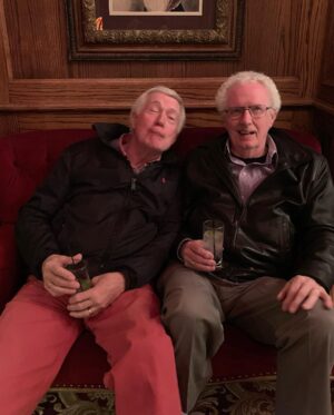 John Barrowman Instagram - Our Dad is 90 Years young today.  I asked him what’s next? He said ‘I’m going for 100!’ 
My dad never complains, always gives good advice, looks after his family, still jokes, makes my mum laugh every day and he drinks a good whiskey every night. 
That’s how to live life! 
We love you dad. 
.
Send your messages in the comments and I will read them tonight at dinner. 
.
#birthday #dad #family #palmsprings #love