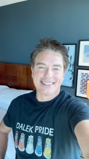 John Barrowman Instagram - Happy 60th Anniversary Doctor Who from this Companion to all involved in the Whoniverse.
John Barrowman MBE 
Aka:
Captain Jack Harkness
.
#whovian #doctorwho #whoniverse #bbc #badwolf #love #lgbtq #davidtennant #johnbarrowman #bbcone #disneyplus #trending #doctorwhoday #diversity #inclusion