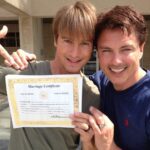 John Barrowman Instagram - Scott and I have been together for 28 years. Today we celebrate the ninth anniversary of our marriage in the State of California. More than ever it is important to be visible and vocal about love and freedom, as the Supreme Court and the Republican Party have an agenda to try to strip away our right to marry the one we love… . . #loveislove #marriageequality #humanrightscampaign #anniversary #family #vote #palmsprings #28 #9 #gay #saygay #gaycouples #lgbtq #lgbtqia #lgbtqiaplus #equalrights #love #freedom #scotland #england #wales #northernireland #usa #uk #doglover Palm Springs, California