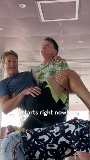 John Barrowman Instagram - Having fun playing the #MovieGame 
@outboundcruises Guess who won?? Not that we’re competitive. @scottmale 
#trendingreels #johnbarrowman #travel #love #newfriends #cruise #lgbtq #lgbtqiatravel #movies #games