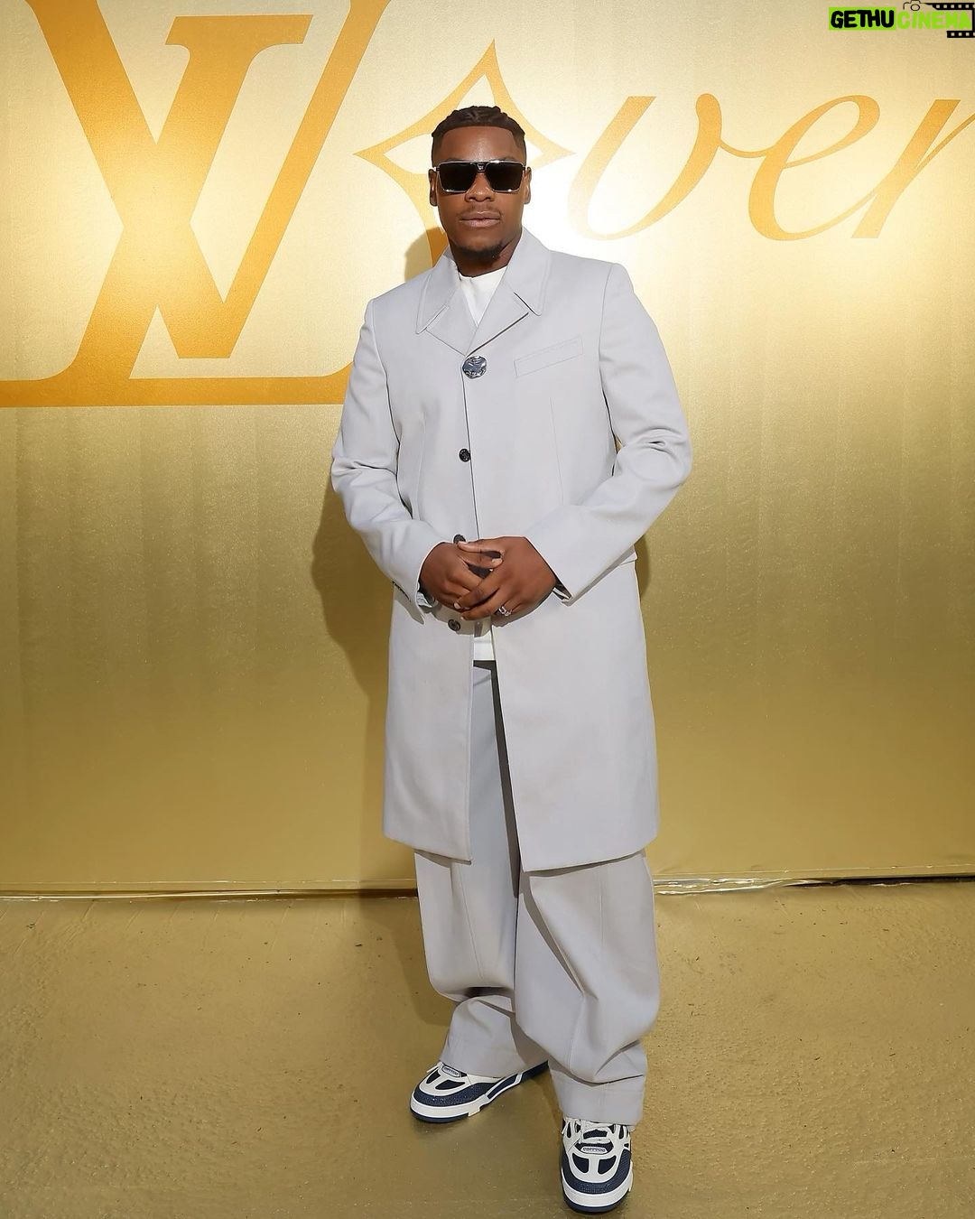 John Boyega Instagram - Louis Vuitton Show @louisvuitton #louisvuitton #pharrell #pfw Paris, France