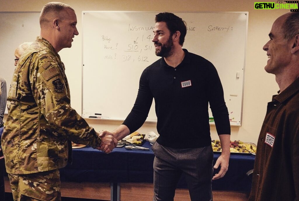John Krasinski Instagram - Could not be more thrilled and honored to have spent the day with the incredible men and women at RAF Alconbury! There is no better way to premiere #JackRyanSeason2 and with no better people. Huge thank you to @theuso for putting this all together! And to @realmichaelkelly for being my partner in crime on this #USOtour ! #JackRyan season 2 out November 1! 📸 @jonny_stills