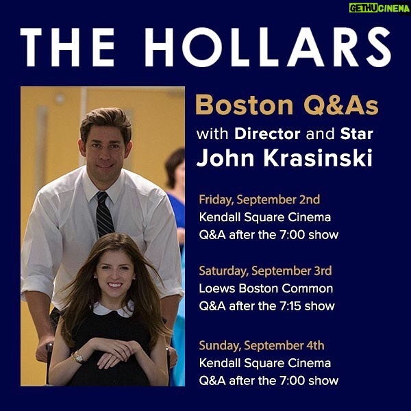 John Krasinski Instagram - Boston!!! Lets do this!!!! If you have tix to any of the 3 screenings listed, I'll see you there!!!! #TheHollars