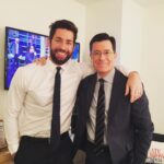 John Krasinski Instagram - I met this guy on the subway and he invited himself to come with me to @colbertlateshow