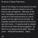John Krasinski Instagram - AQuietPlacePart2...Take2