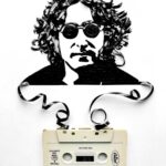 John Lennon Instagram - Cassette tape portrait of John Lennon by @alynncor