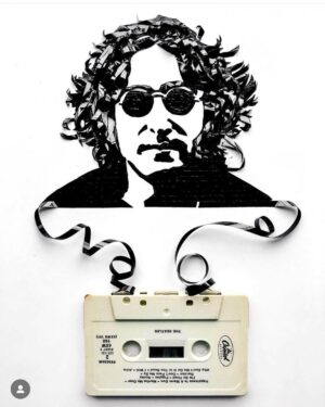 John Lennon Instagram - Cassette tape portrait of John Lennon by @alynncor