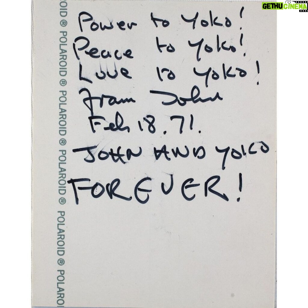 John Lennon Instagram - HAPPY BIRTHDAY YOKO! Power to Yoko! Peace to Yoko! Love to Yoko! from John. Feb 18 ‘71. JOHN AND YOKO FOREVER! #happybirthdayyoko