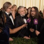 John Lennon Instagram - WAR IS OVER! Pre-Oscars @sean_ono_lennon with @dave.mullins and @thatbradbooker from @electroleague.ig talk to Ross King and Angelique Jackson from @itv