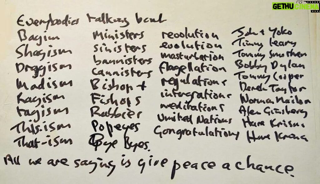 John Lennon Instagram - All we are saying is Give Peace A Chance