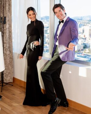 John Mulaney Instagram - Thanks @paulsmithdesign for this tux and these shoes. And thanks @mjonf for making me look decent and upstanding. I have no idea where Olivia got her dress.