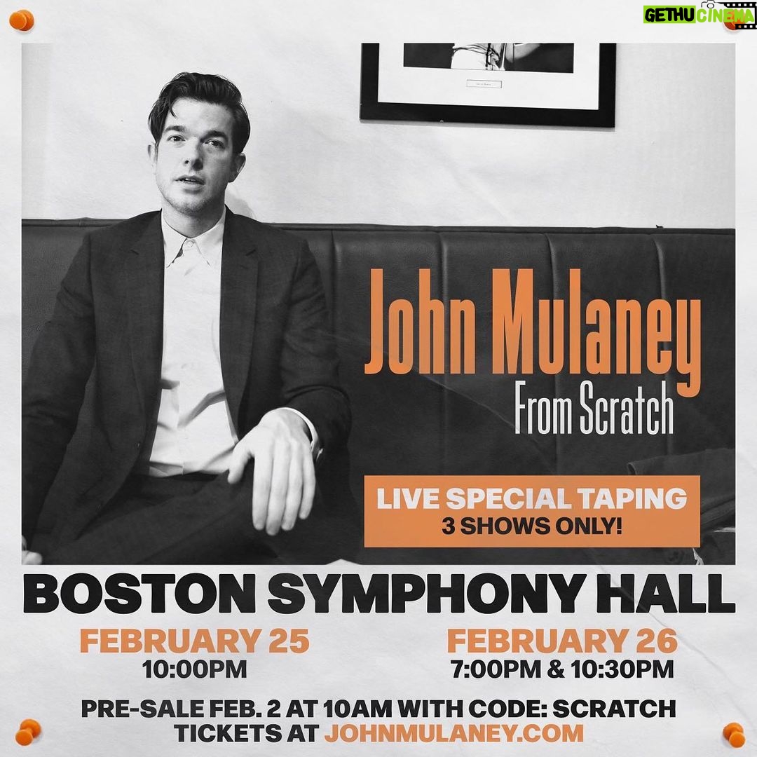 John Mulaney Instagram - Filming it all at Symphony Hall. Boston Symphony Hall