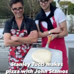 John Stamos Instagram - Stanley Tucci makes pizza with John Stamos