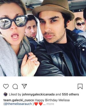 Johnny Galecki Instagram - I’m pretty sure there are better photos of @themelissarauch somewhere around. ❤️❤️❤️