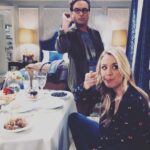 Johnny Galecki Instagram - Filming Leonard’s & Penny’s last scene. @kaleycuoco (Throwing grapes at photographers is a favorite pastime.)