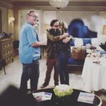 Johnny Galecki Instagram - Filming Leonard’s & Penny’s last scene. @kaleycuoco (Throwing grapes at photographers is a favorite pastime.)