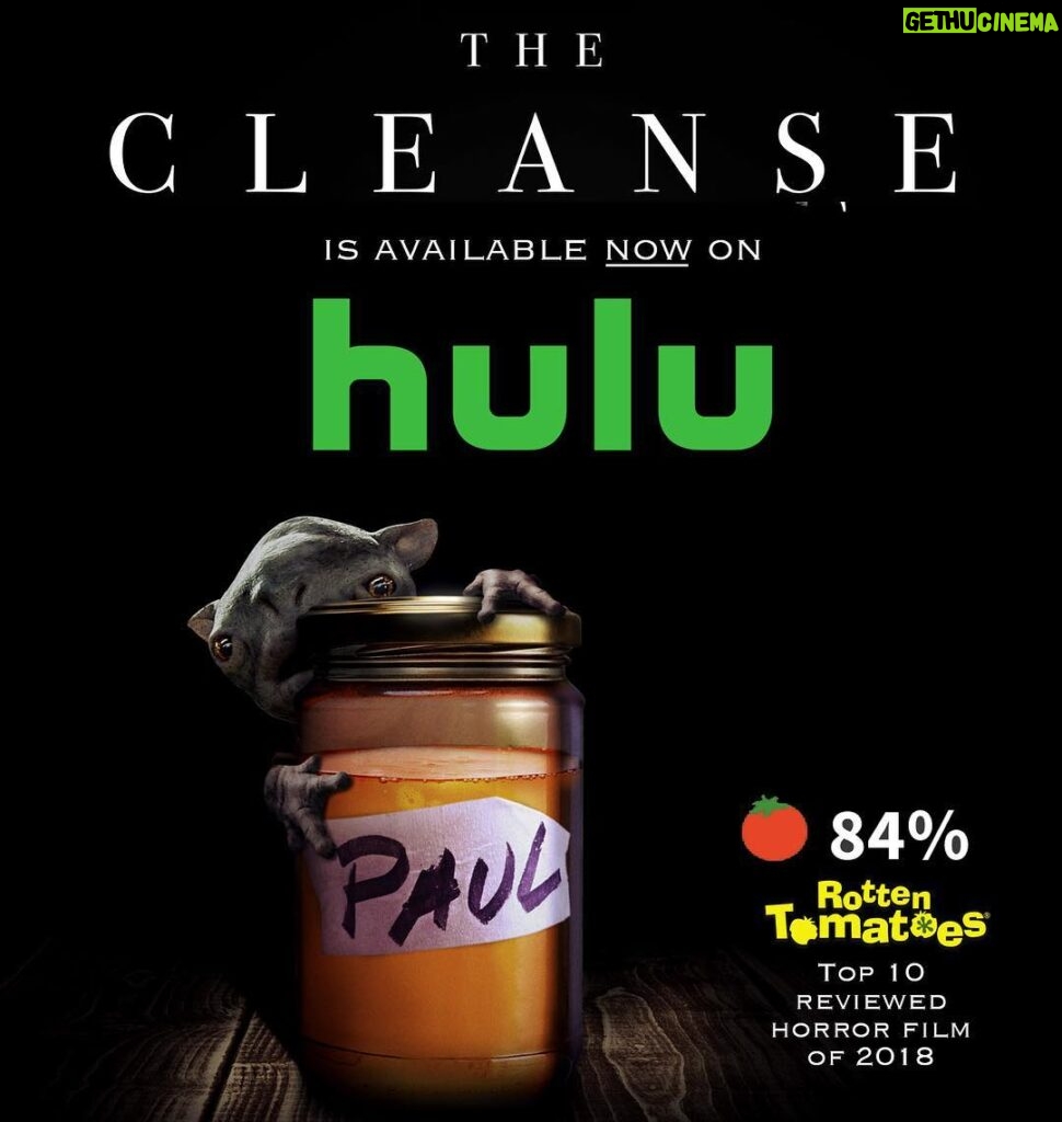 Johnny Galecki Instagram - Very excited and proud to say that one of the best-reviewed horror films of 2018 is now on HULU as of TODAY. Come see what an “intriguing mixture of David Cronenberg, Joe Dante and Steven Speilberg” looks like! ❤️ @thecleansefilm @therealbobbymiller @annafriel @kylegface #anjelicahuston @jehorowitz #alcidebavaproductions